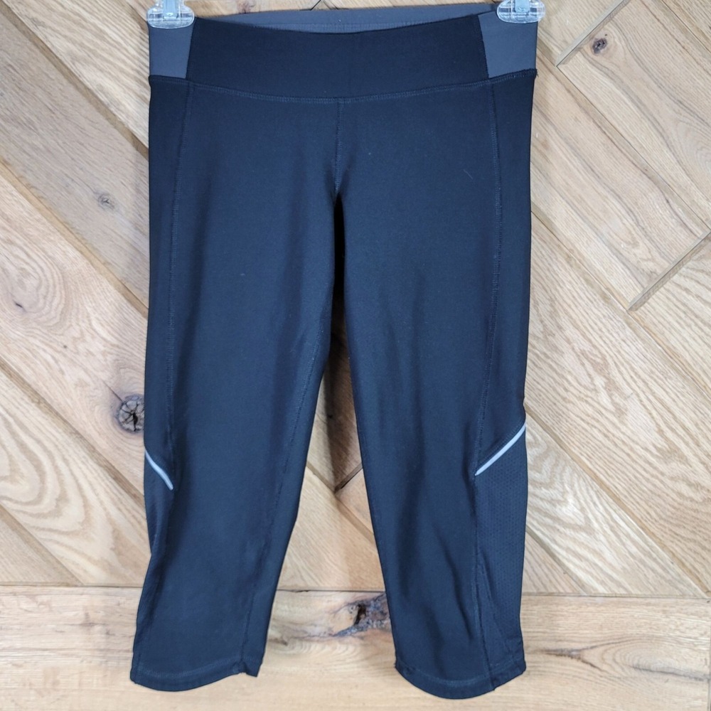 Lucy Lucytech Womens Size XS Capri Leggings Black Gray Stretch